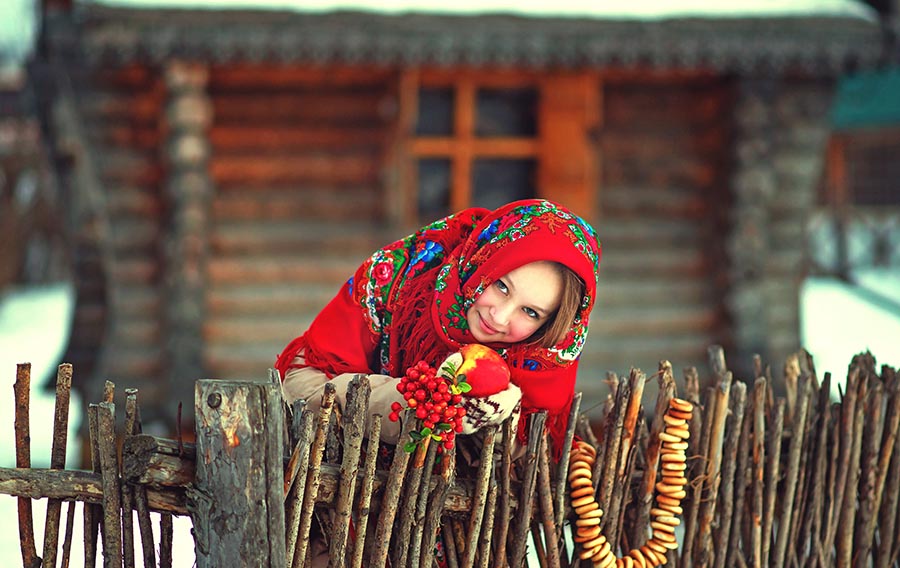 Sexy girl Women in Slavic costumes in Kuantan
