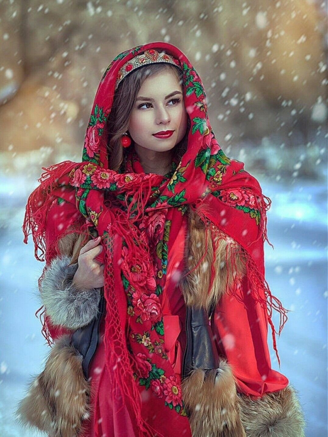 Beautiful girl Women in Slavic costumes in Kuantan